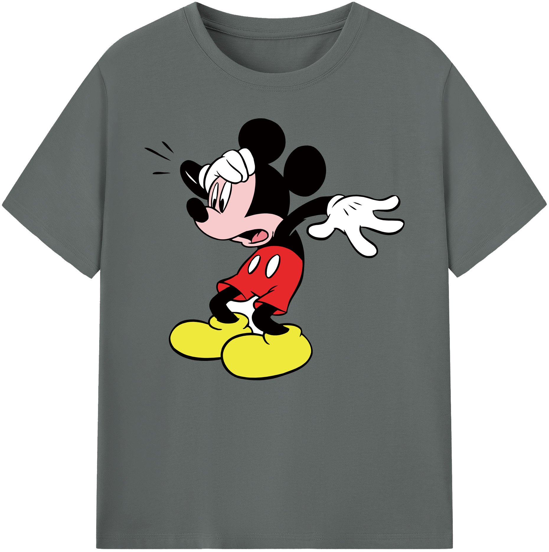 ミッキーマウス Mickey Mouse 綿100％ メンズ半袖Tシャツ｜肌触りやわらか＆通気性
